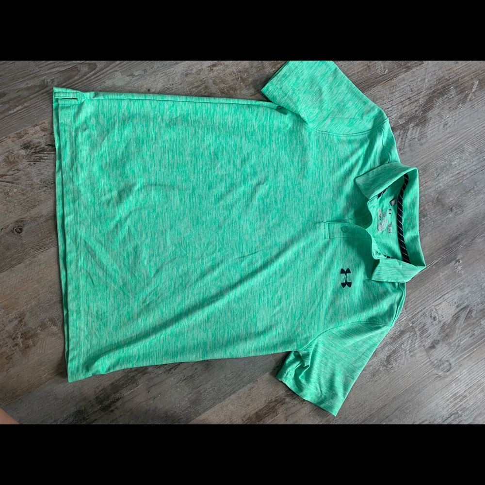 Green under armour golf polo